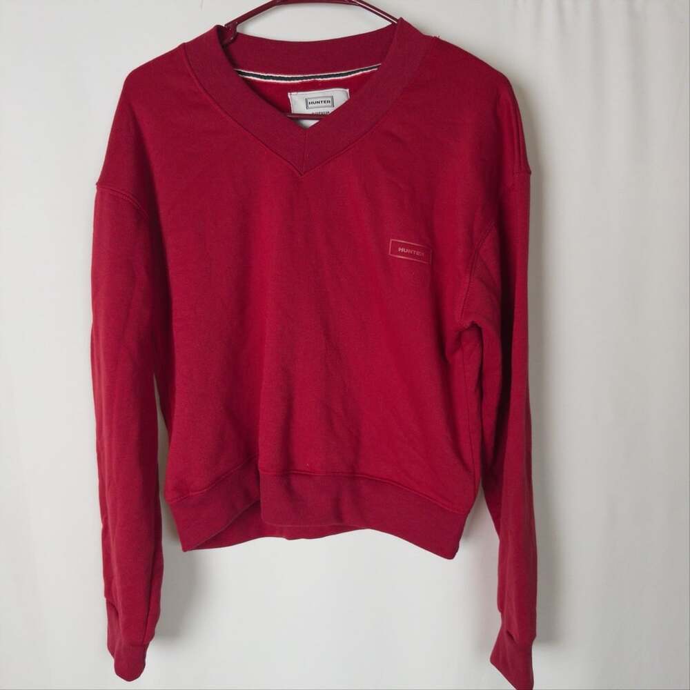Hunter Sleepwear Red V-Neck Sweatshirt Size M